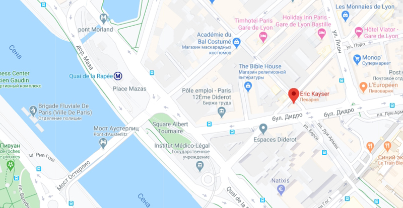 Пекарня Eric Kayser по адресу 13 Boulevard Diderot в Париже Пекарня Eric Kayser по адресу 13 Boulevard Diderot