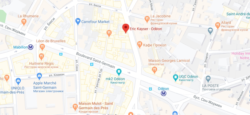 Булочная Eric Kayser по адресу 10 rue de l'ancienne comédie в Париже Пекарня Eric Kayser по адресу 10 rue de l'ancienne comédie