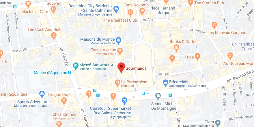 Creperie Gourmands на карте Расположение Creperie Gourmands