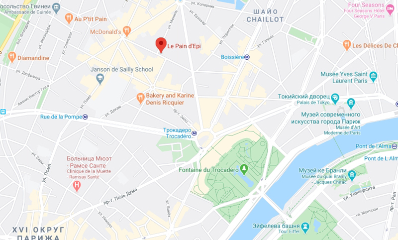 Le Pain d'Epi на карте Парижа во Франции Le Pain d'Epi на карте Парижа