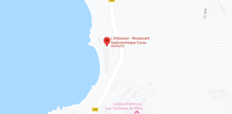L'Arbousier на карте Корсики Расположение L'Arbousier