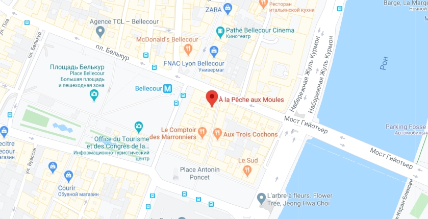 À la Pêche aux Moules на карте Лиона À la Pêche aux Moules в Лионе