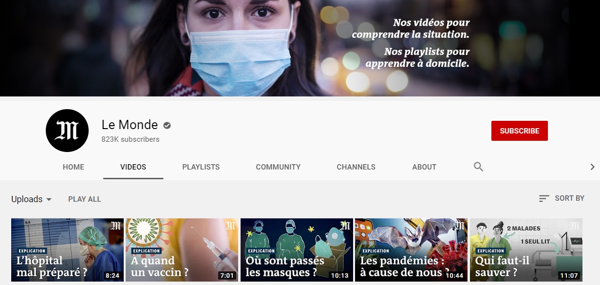 Как выглядит Le Monde Le Monde на Ютюбе
